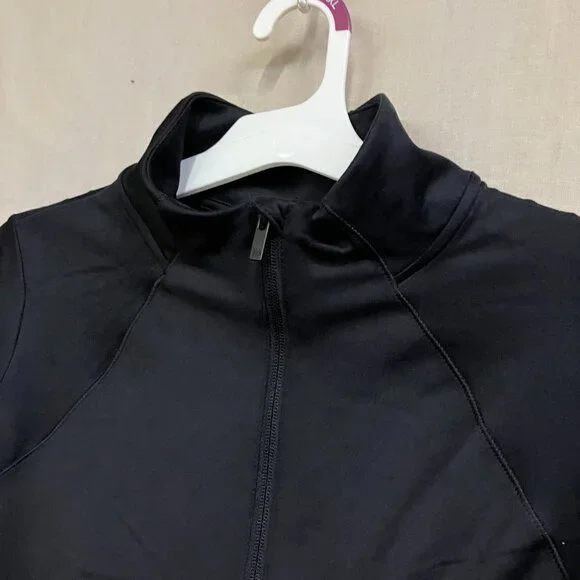 All in Motion Women's XL Black 1/2 Zip-Up Femme Knit Pullover Jacket Thumbhole - Picture 9 of 13